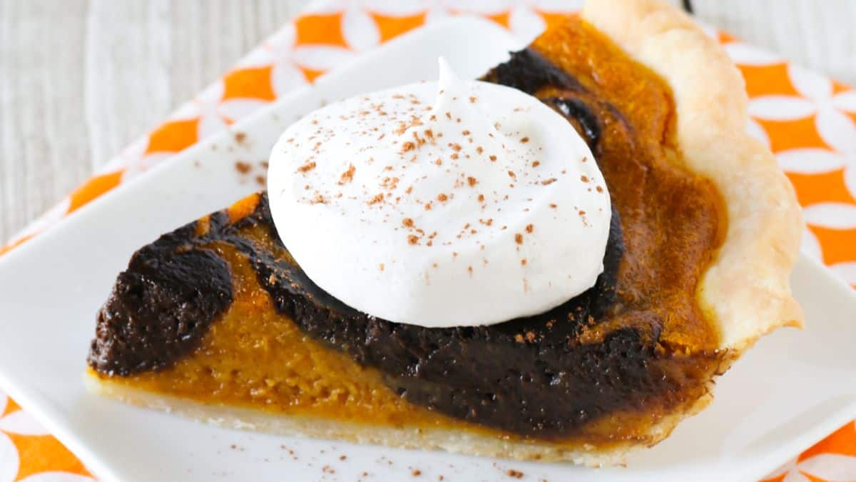 Tarte à la Citrouille Marbrée au Chocolat