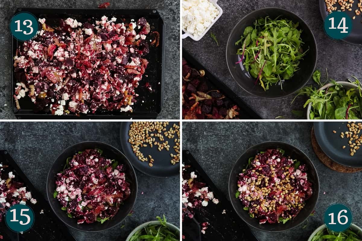 assemblage de la salade de betteraves