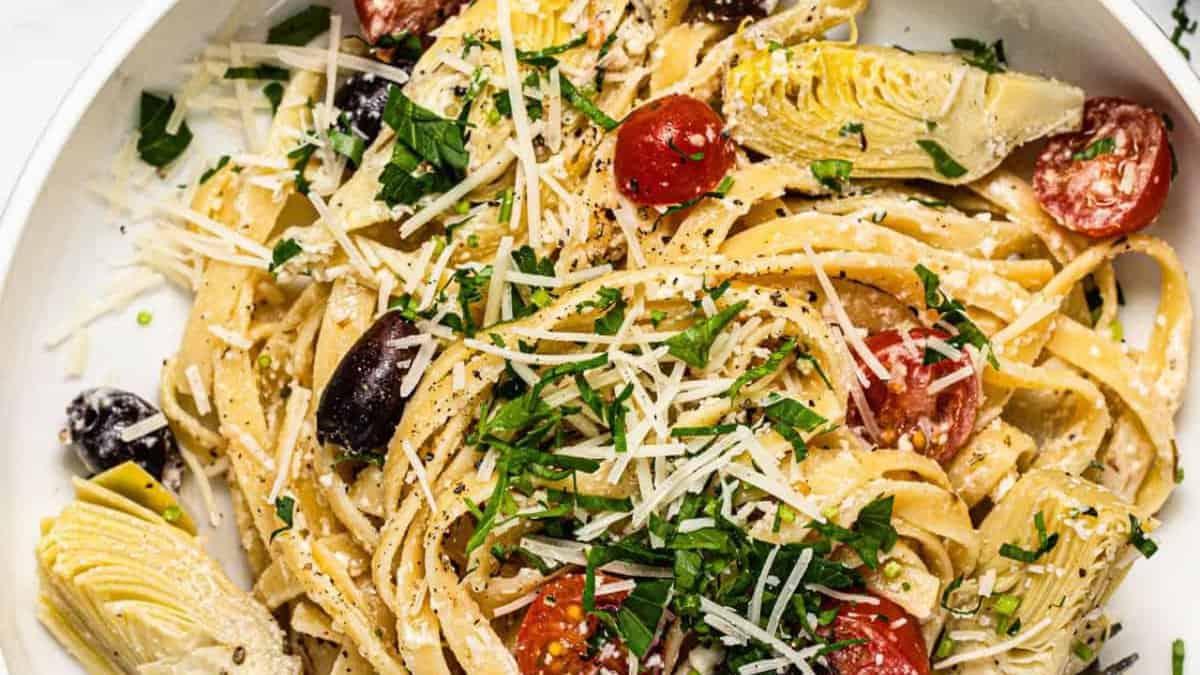 Pâtes Grecques prêtes en 15 minutes.