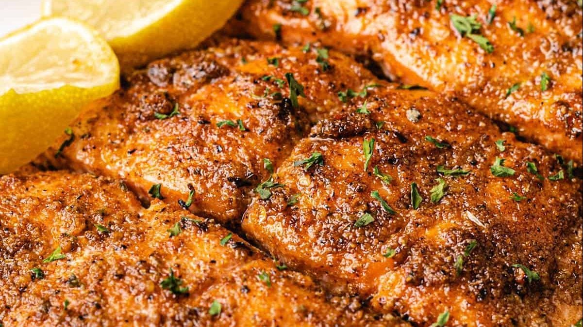 Saumon cuit au four.