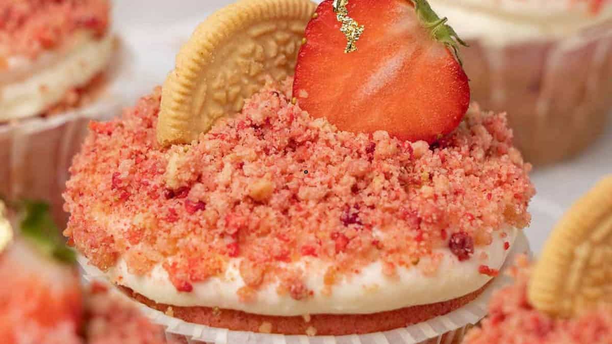 Cupcakes Fraise Croquante.