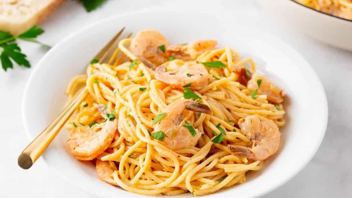 Pâtes Bang Bang aux crevettes.