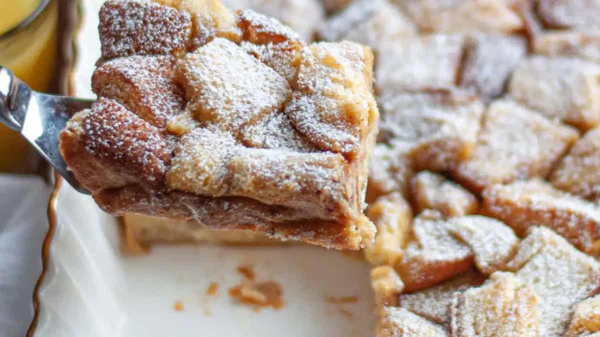 Casserole de Pain Perdu avec Brioche.