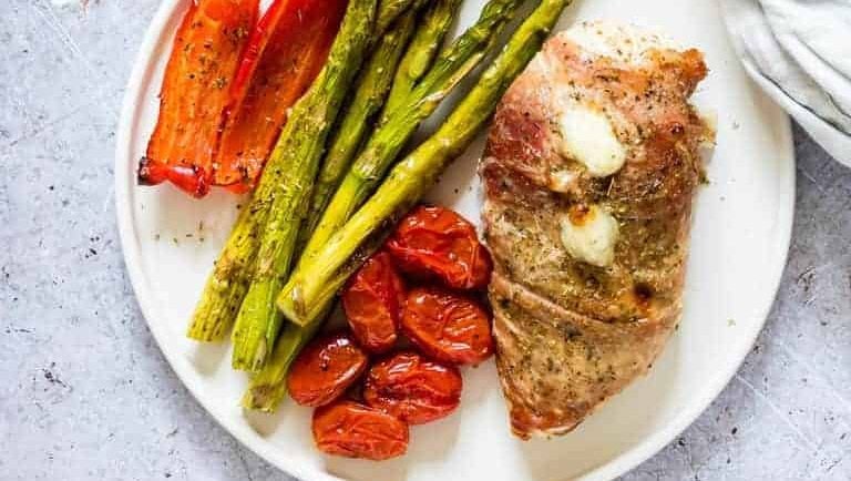Poulet cuit au prosciutto.