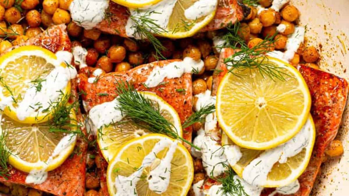 Saumon méditerranéen au four.