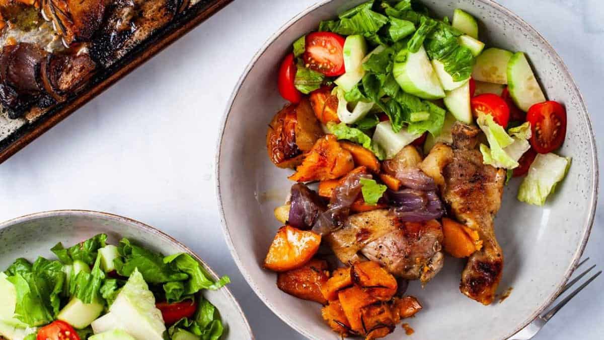 Cuisses de poulet au four.