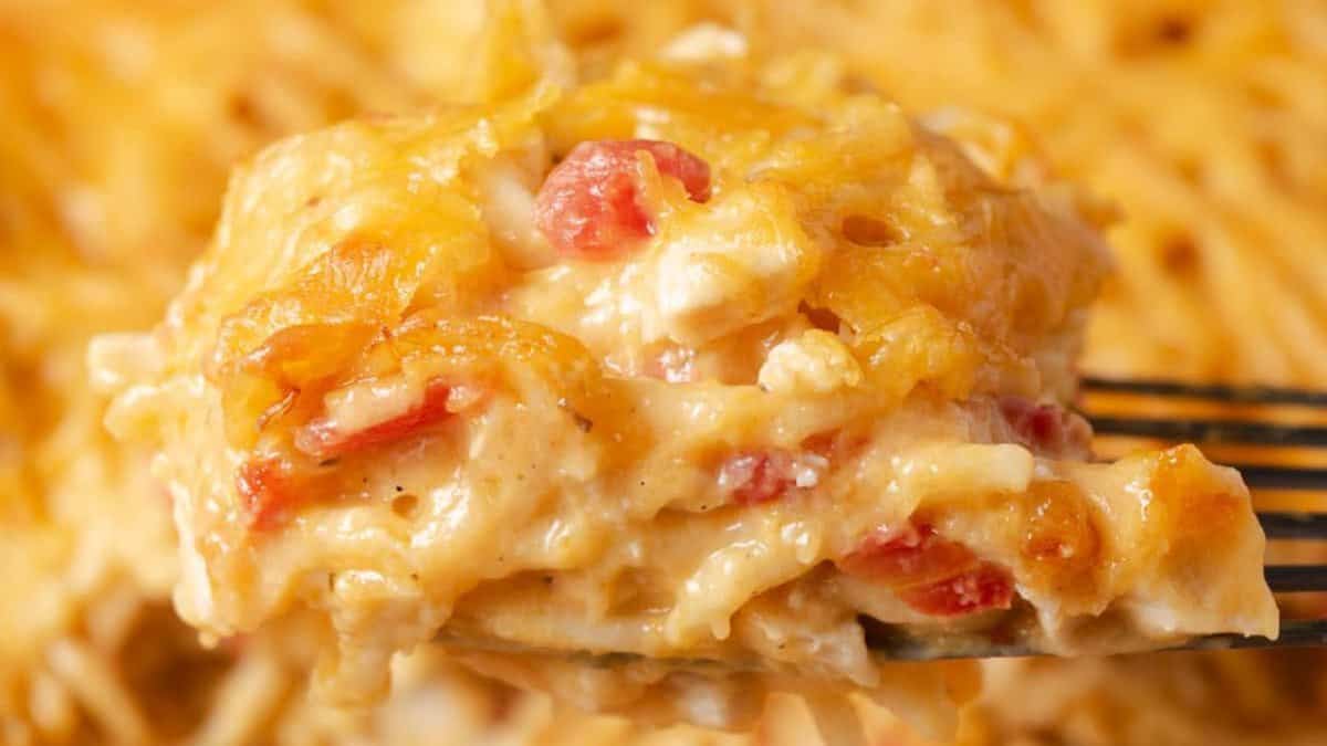 Spaghetti au poulet avec Rotel.