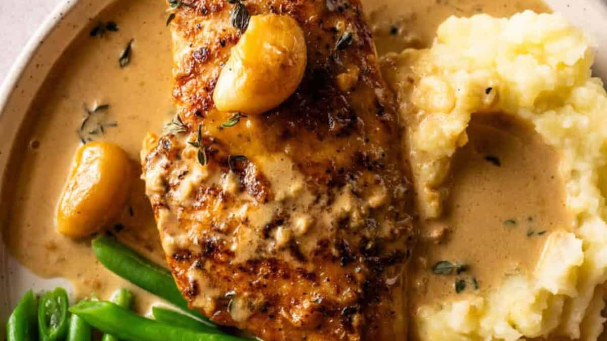 Poulet Crémeux à l'Ail.