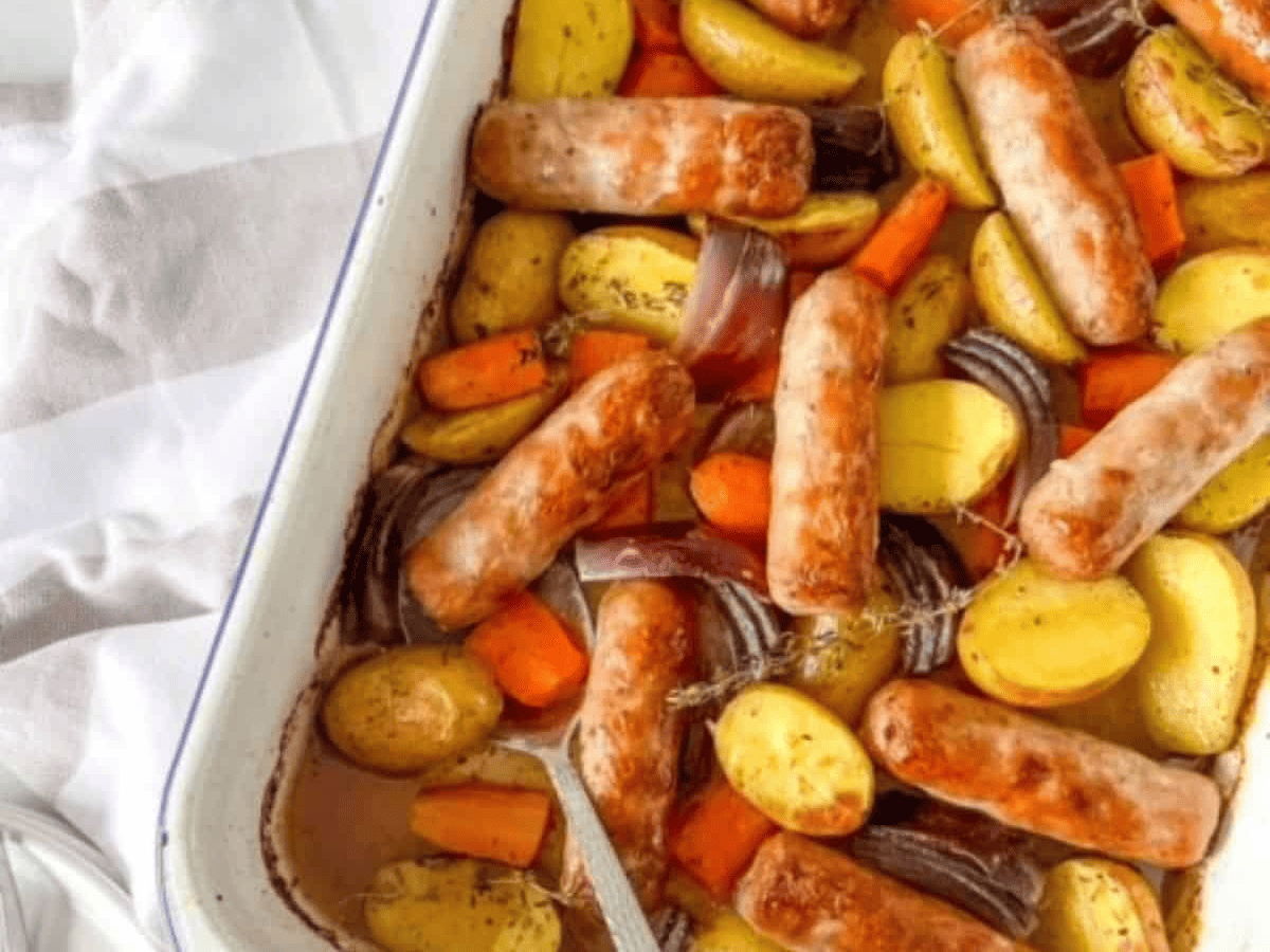 Saucisse sur plaque.