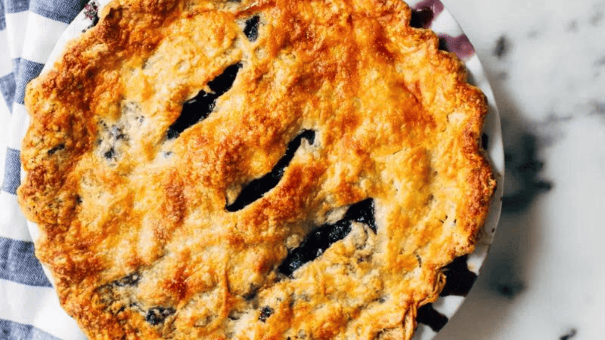 Tarte aux myrtilles.