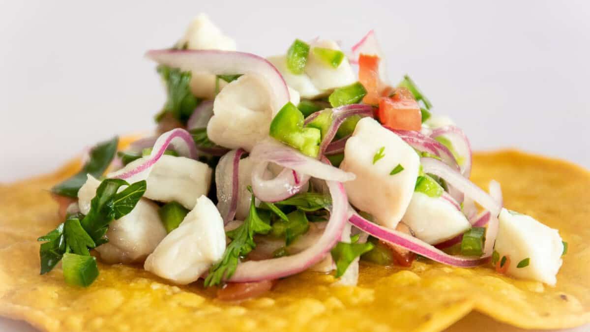 Ceviche de Morue avec Citron Vert et Jalapeño.