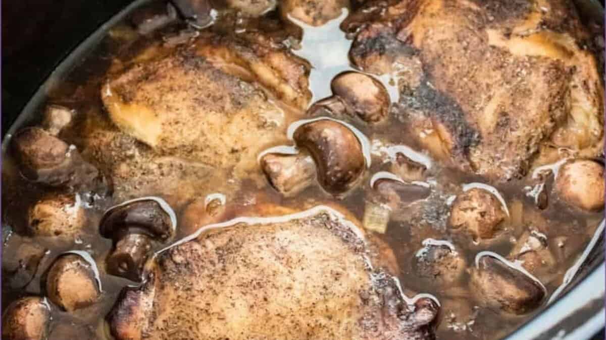Cuisses de Poulet Balsamique au Crockpot.