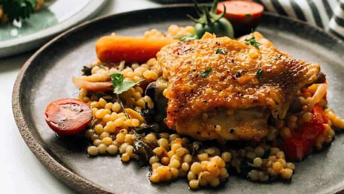Cuisses de Poulet avec Citron et Couscous au Crockpot.