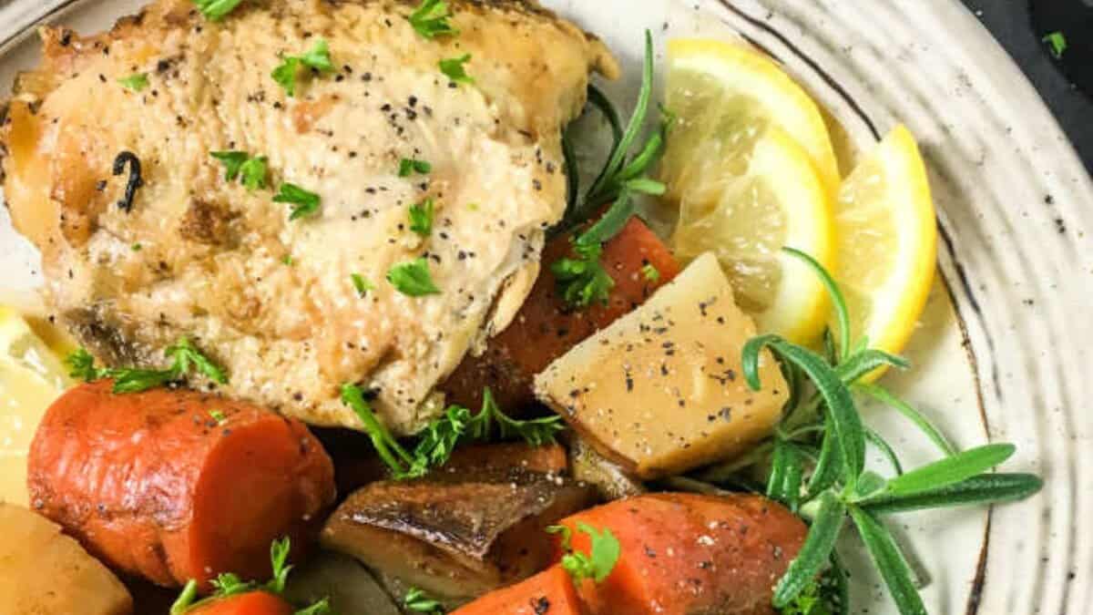 Cuisses de Poulet Romarin Citron au Crockpot.