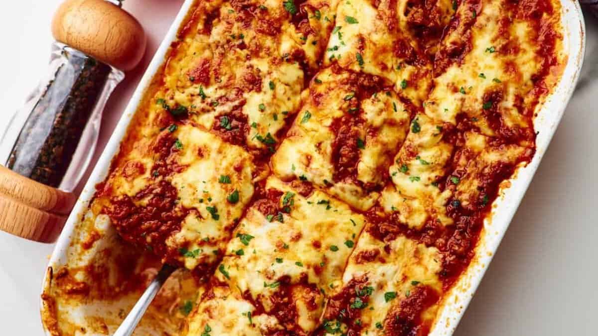 Lasagne au fromage cottage.