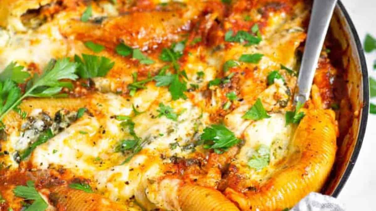 Coquilles Farcies à la Ricotta et aux Épinards.