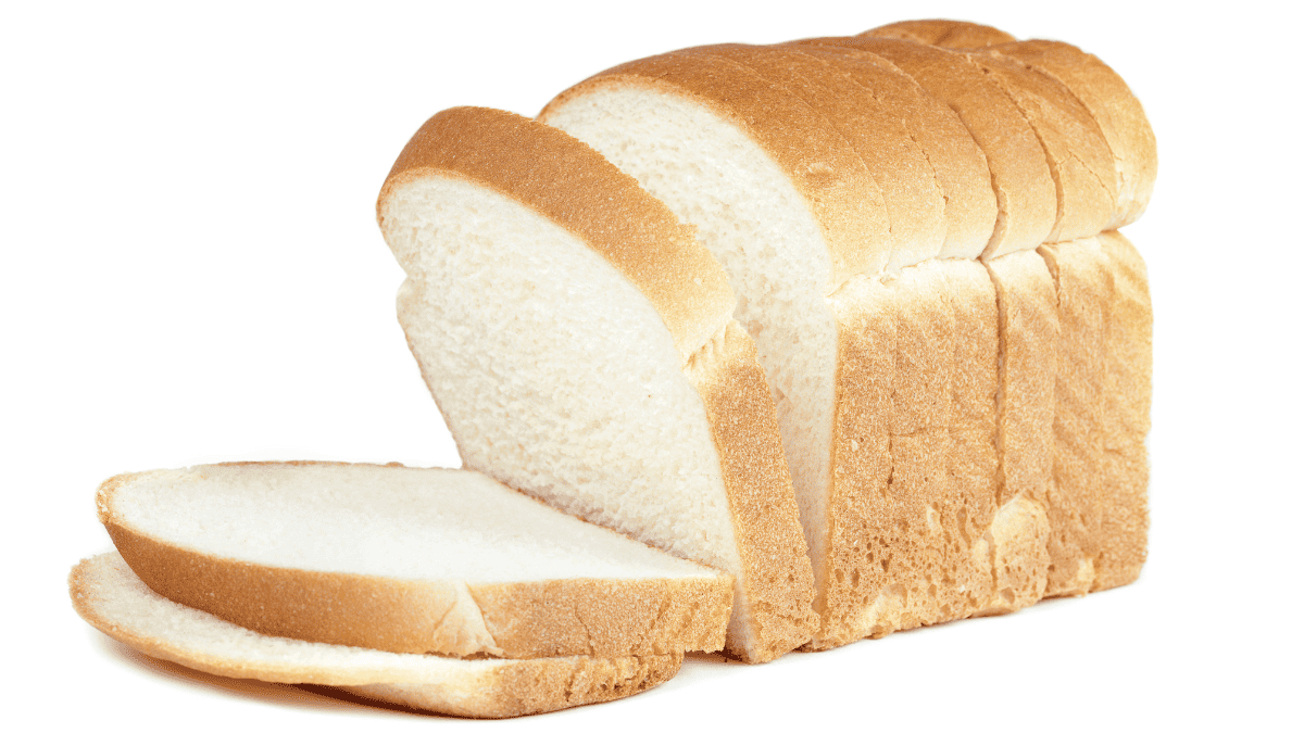 Un pain blanc tranché.