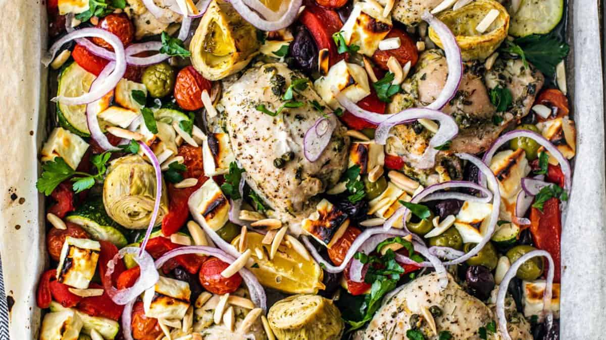 Poulet Grec au Feta au Four.