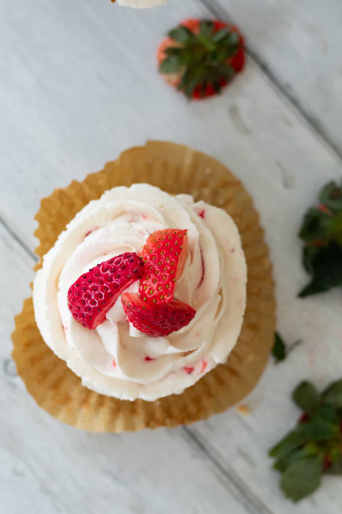 Cupcake aux fraises décoré