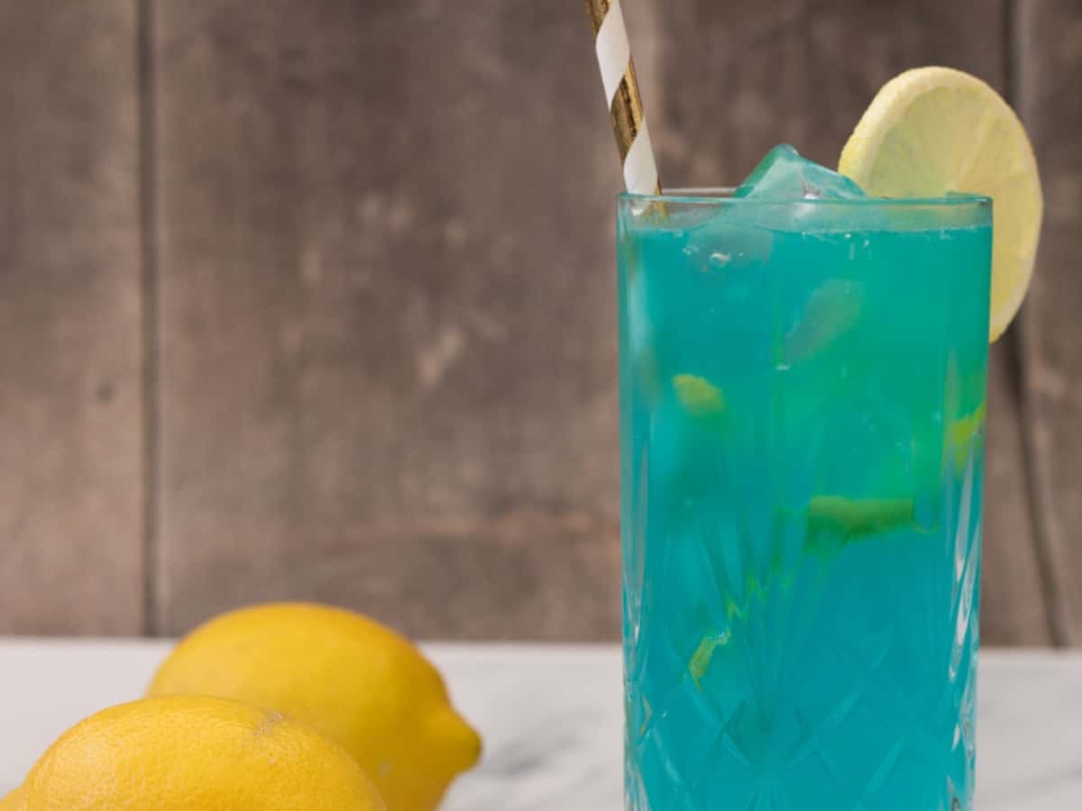 Blue mocktail.
