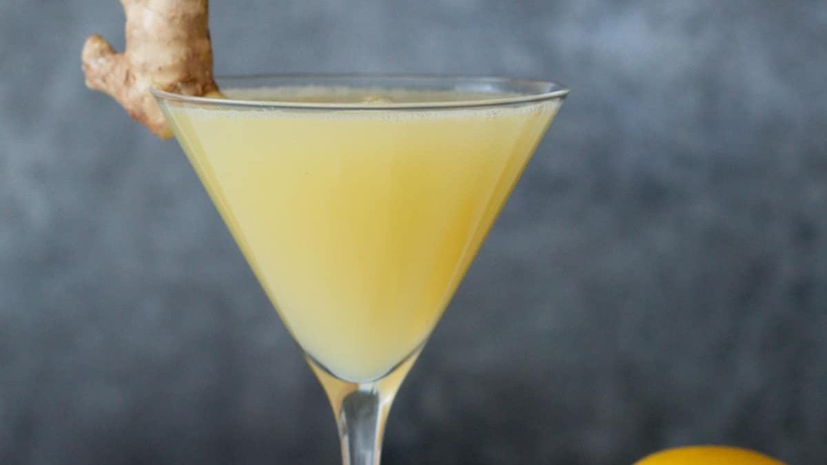 A ginger lemon mocktail.