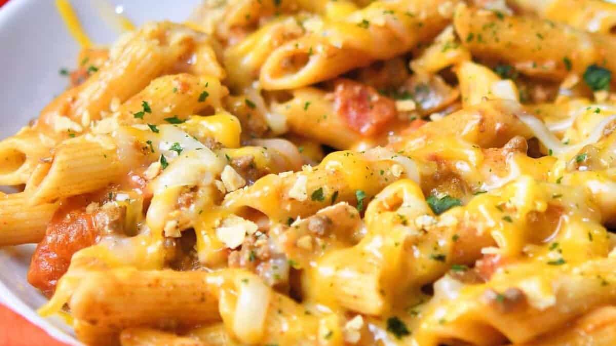 Pâtes taco au fromage.