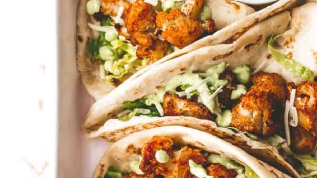 Tacos de chou-fleur rôti.
