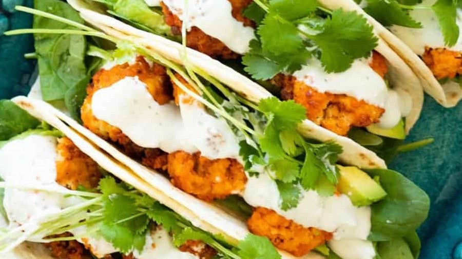 Tacos de chou-fleur Buffalo.