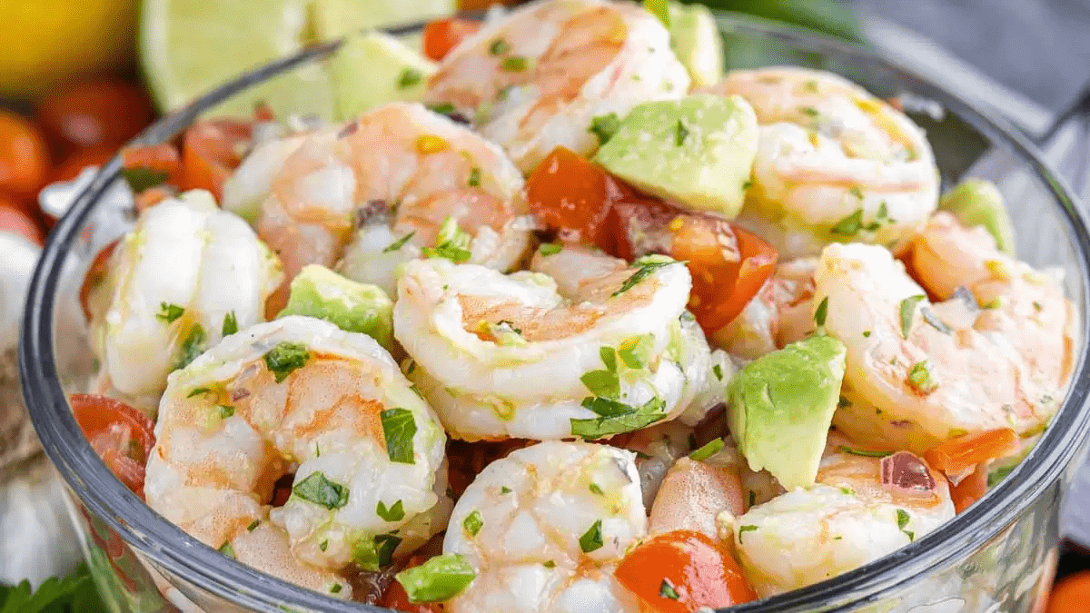 Ceviche de crevettes.