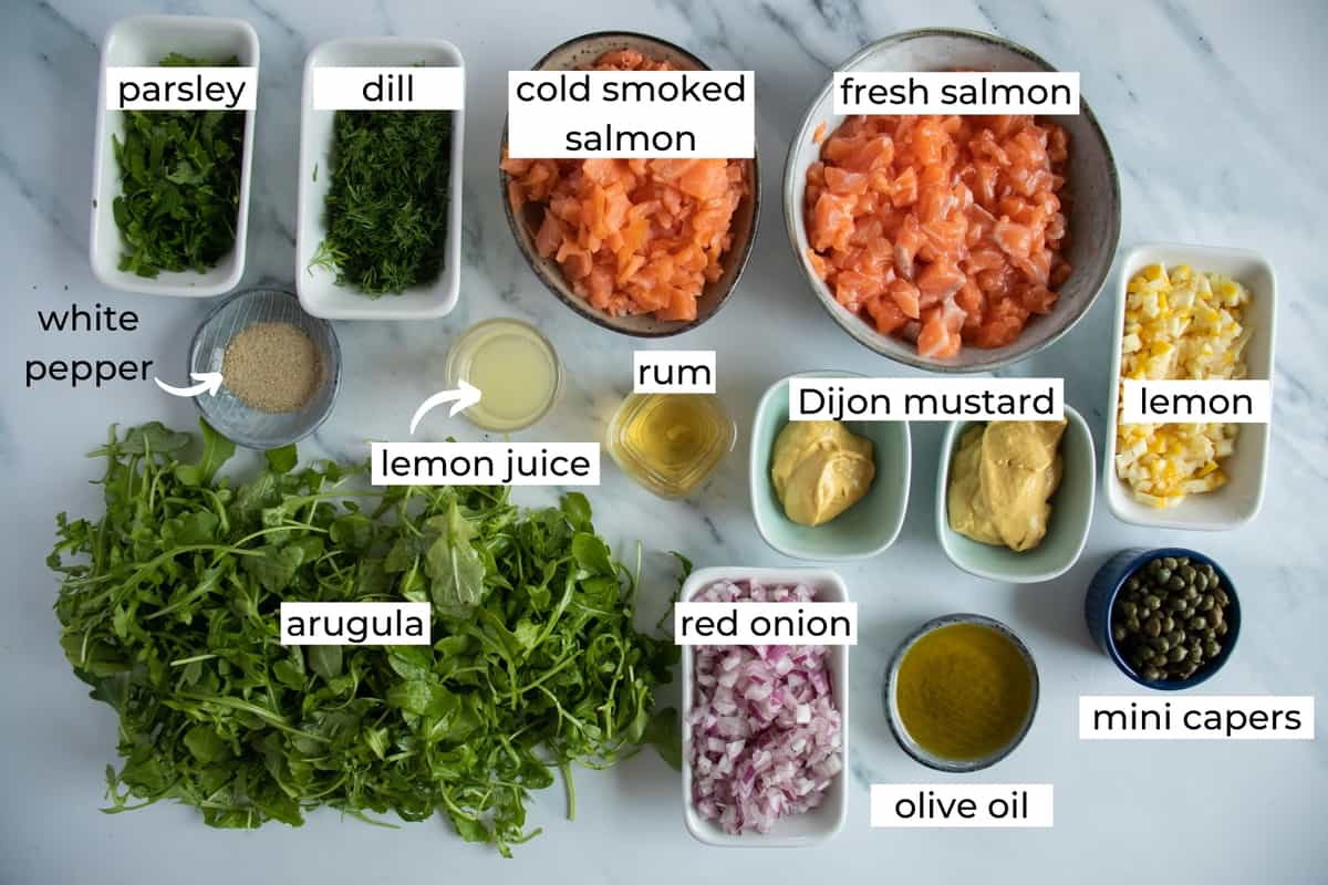 ingrédients pour tartare de saumon