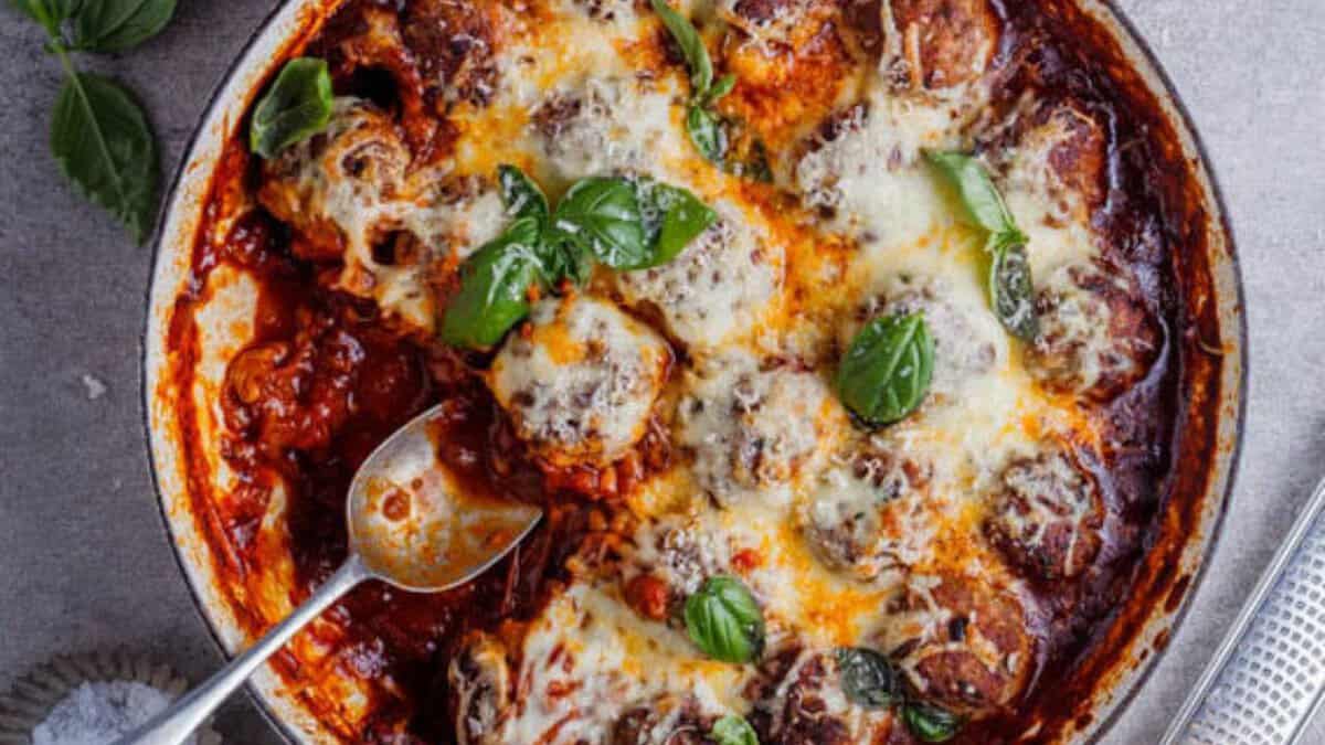 Cheesy Baked Meatballs.