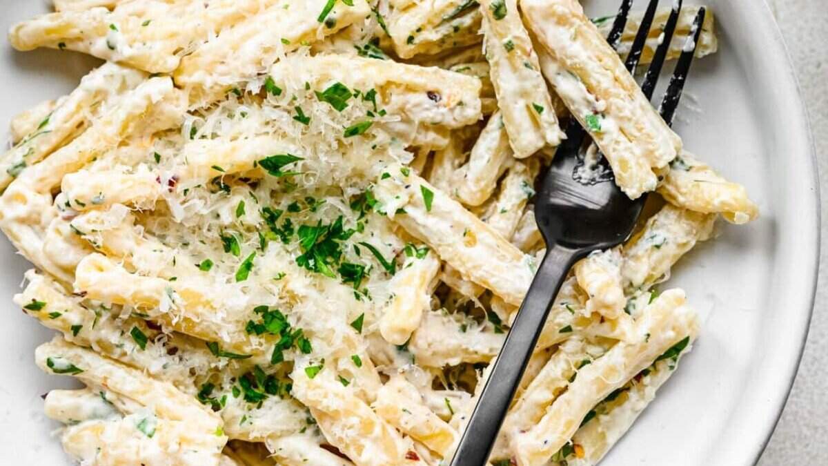 Pâtes au fromage à la crème.