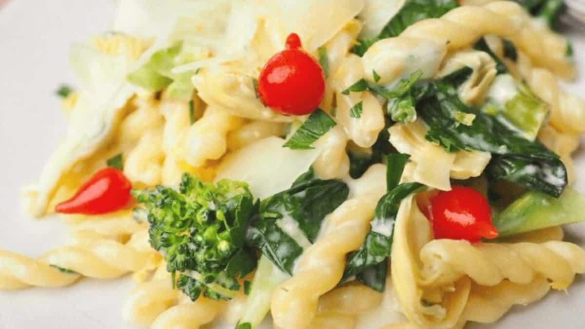 Pâtes gemelli à l'ail et au citron.
