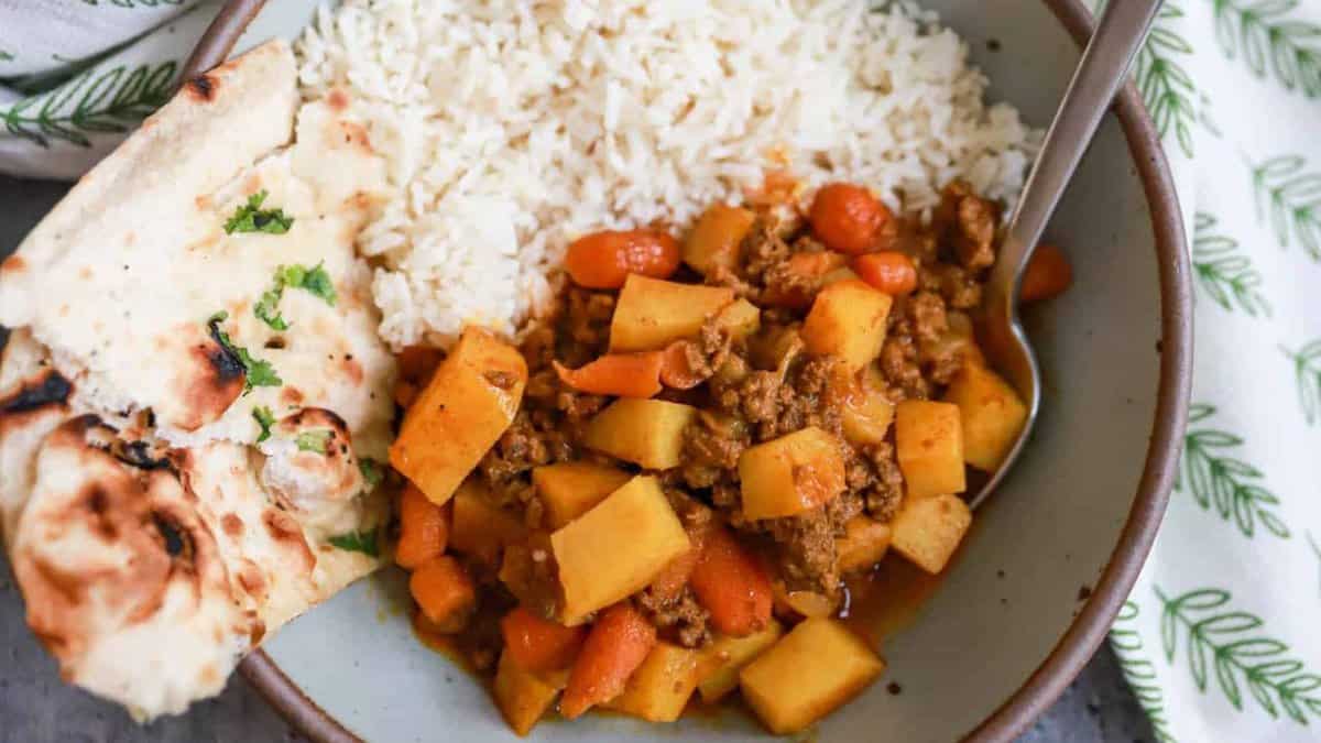 Curry de bœuf haché.