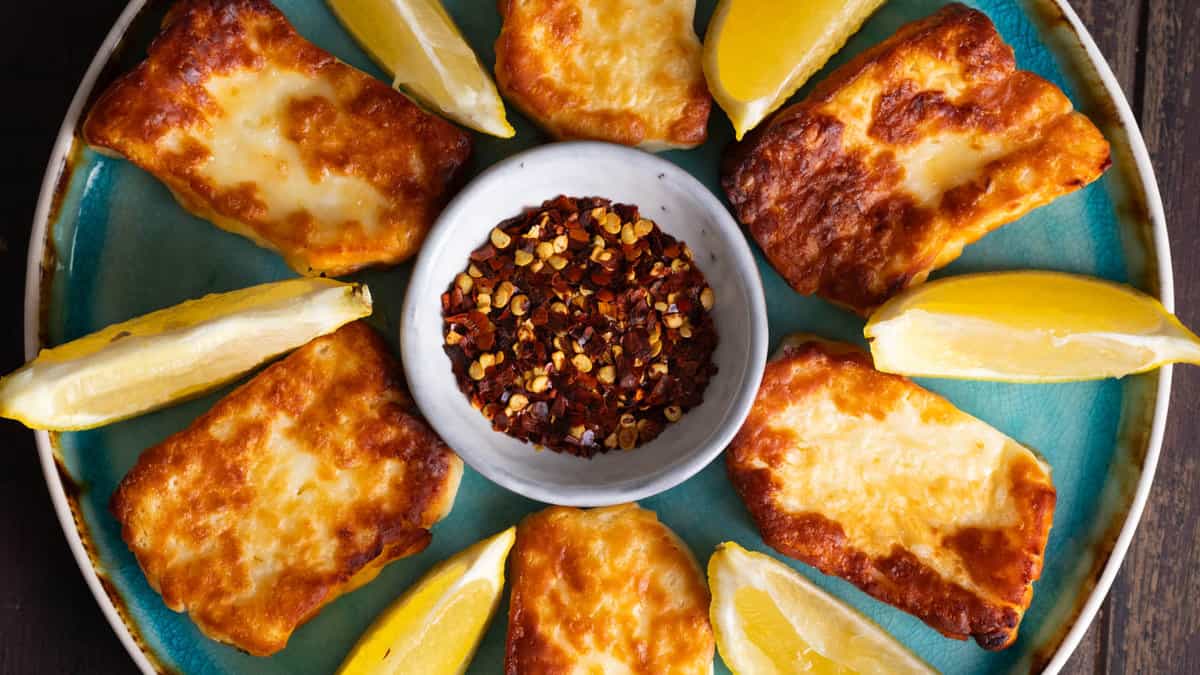 Halloumi frit à l'airfryer.