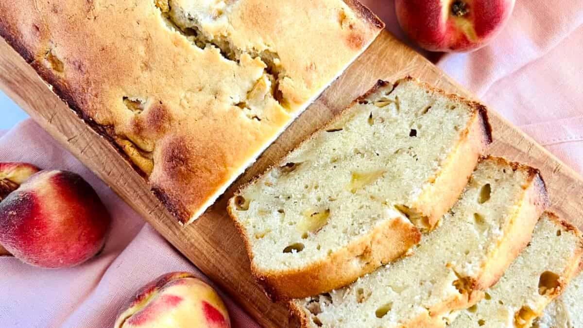 Gâteau Pound aux Pêches du Sud.