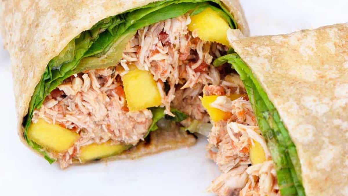 Wraps au Poulet et à la Mangue.
